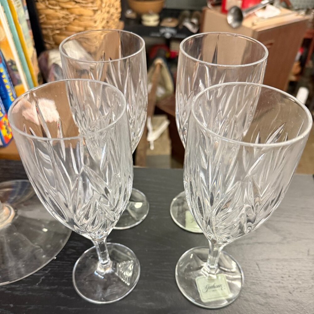 NWT Gorham Crystal Star Blossom Iced Beverages Glass Set of 4 Made in Germany